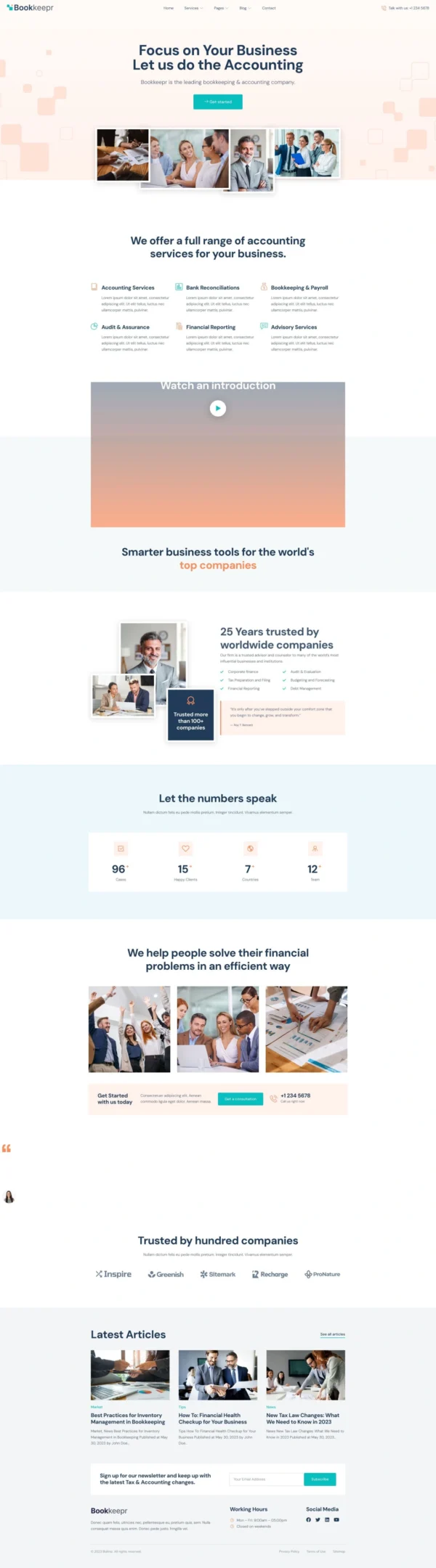 BookKeepr – Bookkeeping & Accounting Service Website Design Package