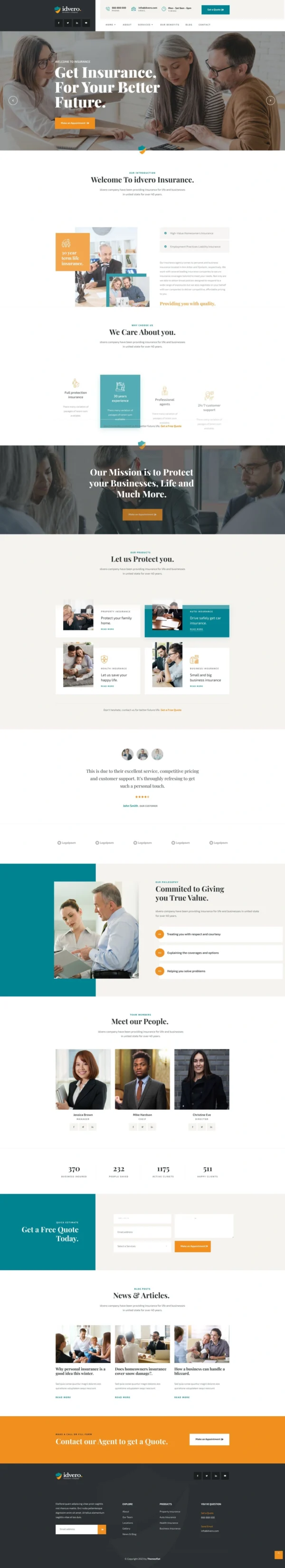 Idvero - Insurance Company Website Design Package