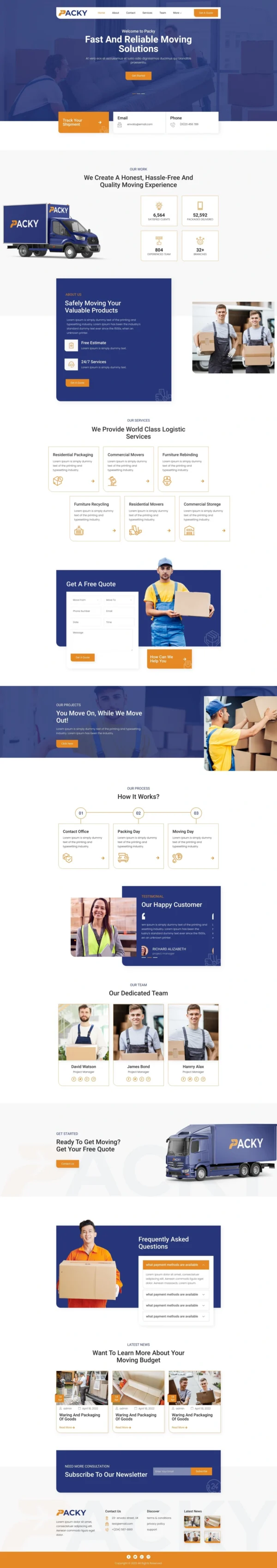 PACKY | Packers & Movers Service Website Design Package