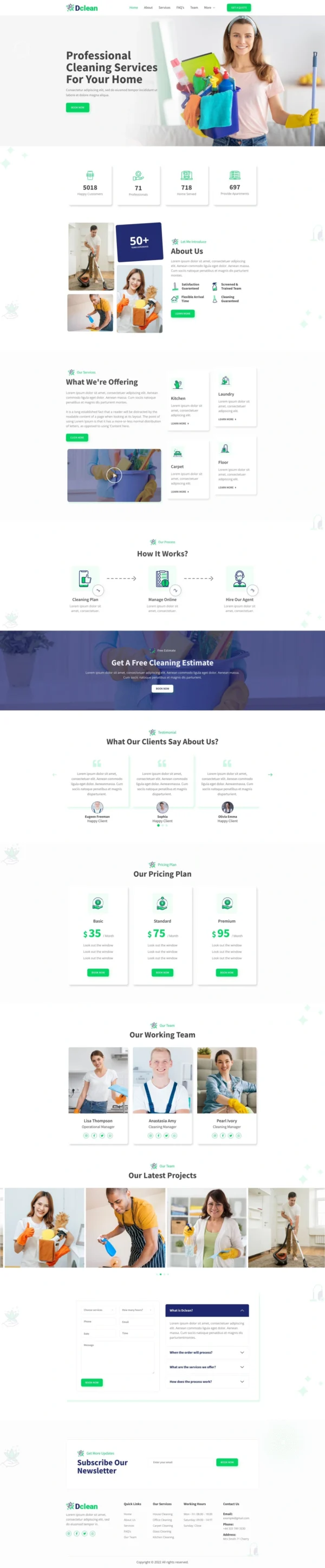 Dclean | Cleaning Services Website Design Package