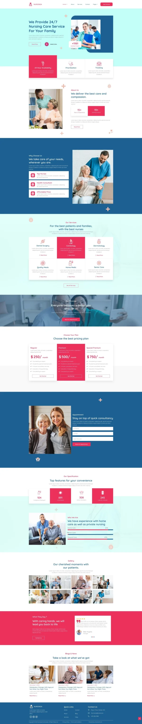 Nursinga - Nursing Home Care & Medical Website Design Package