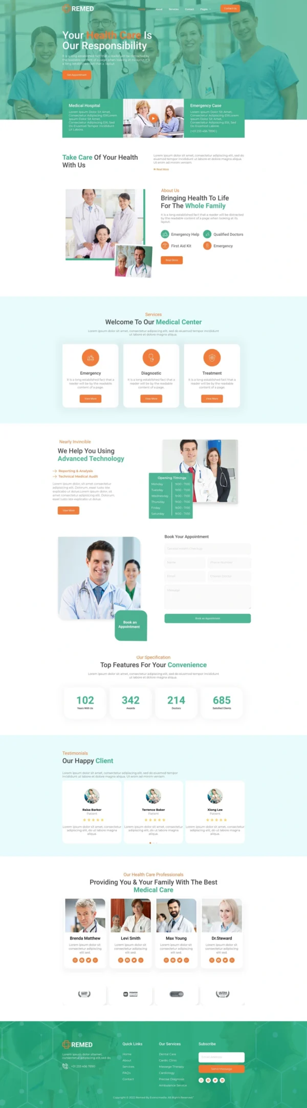 Remed - Medical Clinic Website Design Package