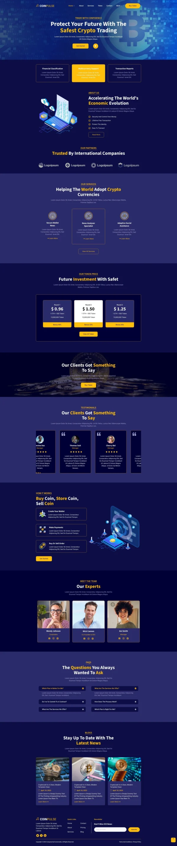Coinpulse - Crypto Currency & Trading Website Design Package