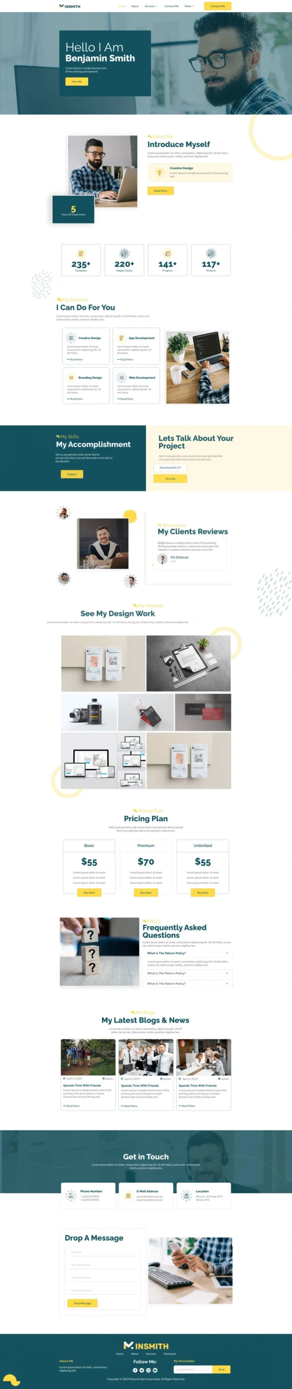 MINSMITH - Portfolio Website Design Package