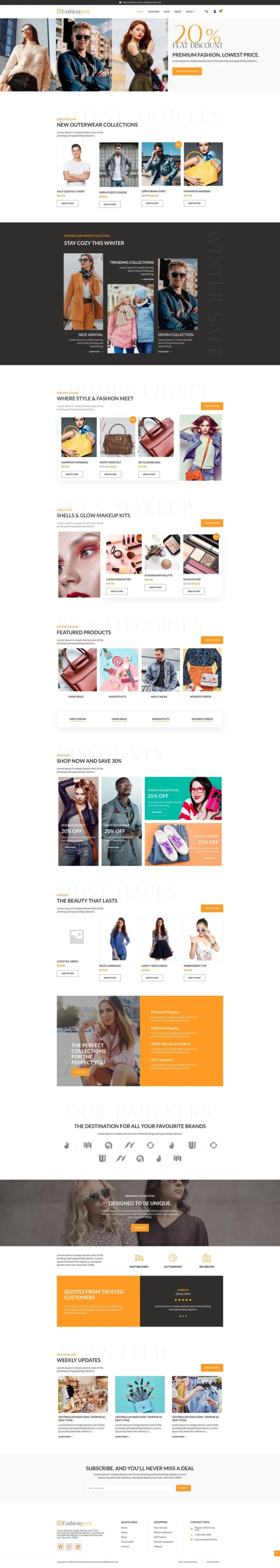 Fashion Geek -  Fashion Website Design Package