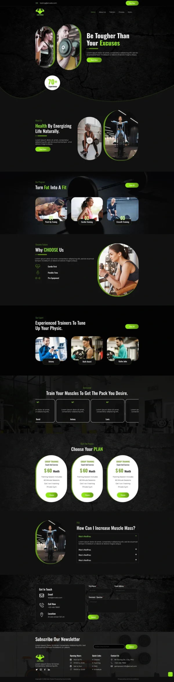 GAIN POWER - Gym & Fitness Website Design Package