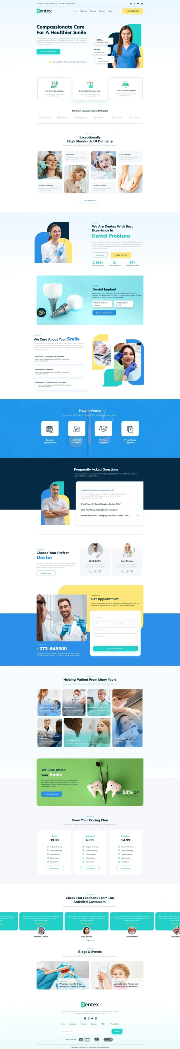 DENTEX - Dentist & Dental Care Website Design Package