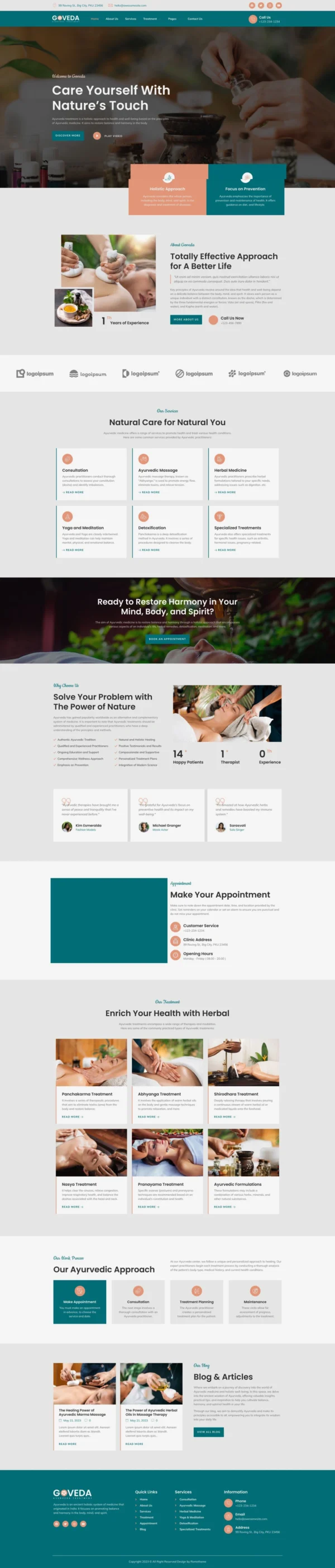 Goveda - Ayurveda Treatment Website Design Package