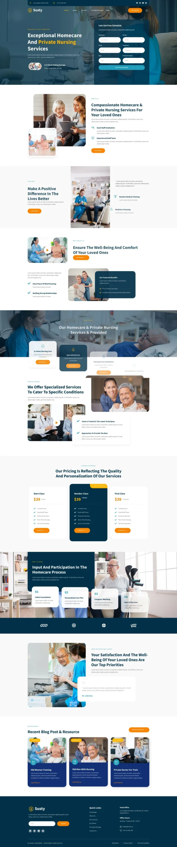 Susty - Homecare & Private Nursing Services Website Design Package