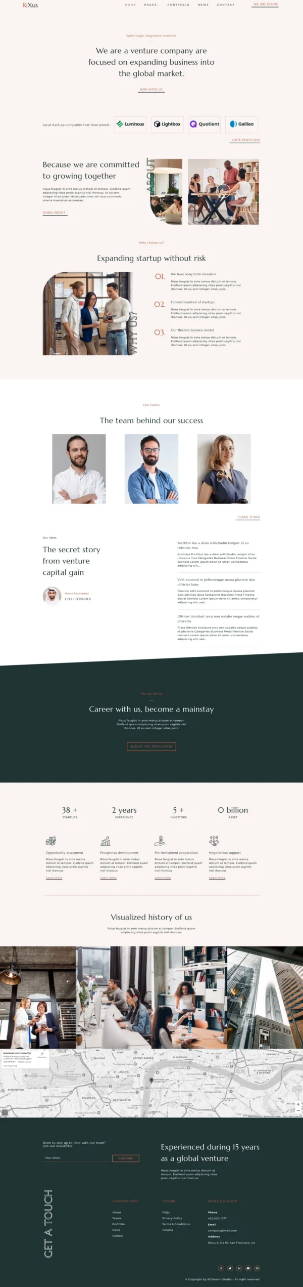 RiXus - Venture Capital Website Design Package