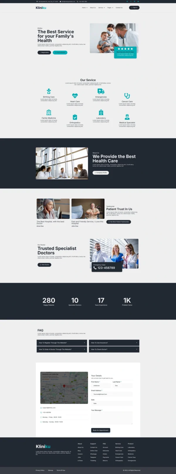 Kliniku - Medical Website Design Package