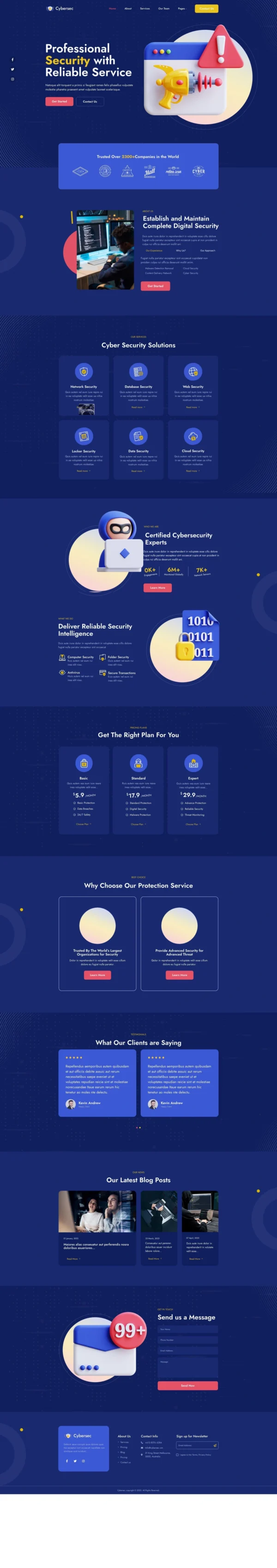 Cybersec - Security Services Website Design Package