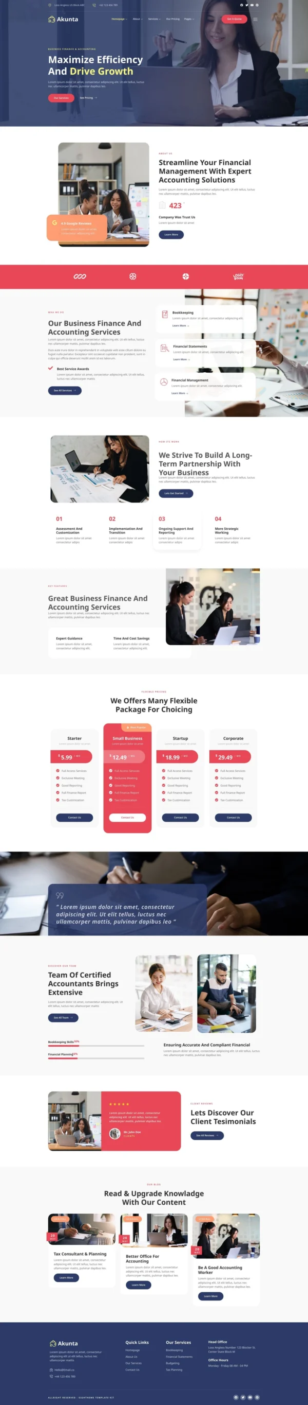 Akunta - Business Finance & Accounting Services Website Design Package