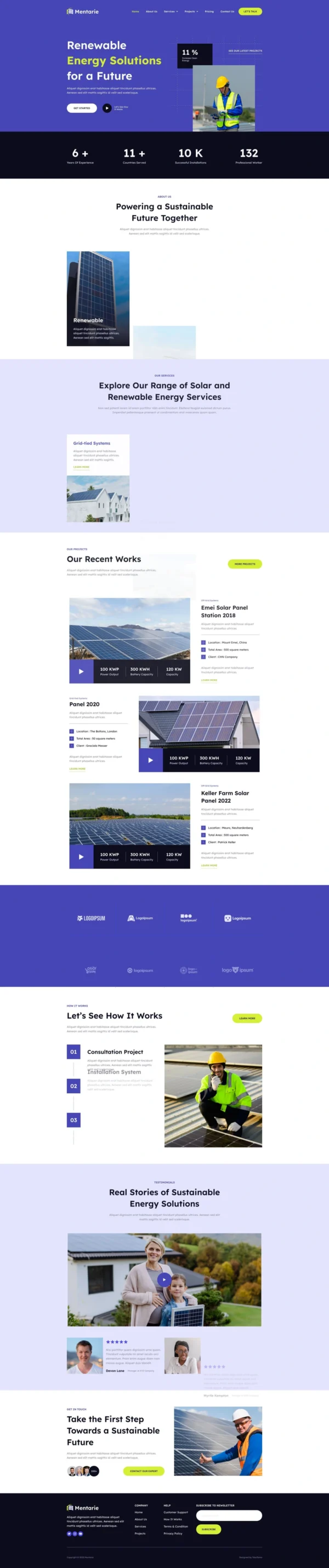 Mentarie - Solar Panel & Sustainable Energy Website Design Package