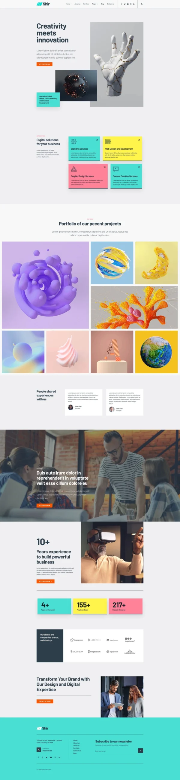 Shir - Creative Agency & Portfolio Website Design Package