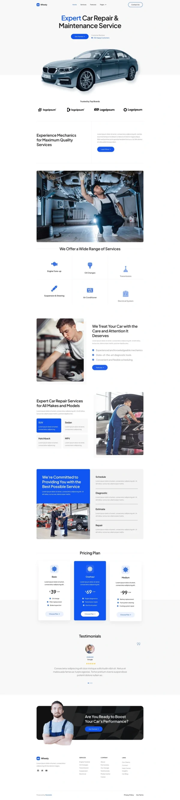 Wheely - Car Repair & Auto Services Website Design Package
