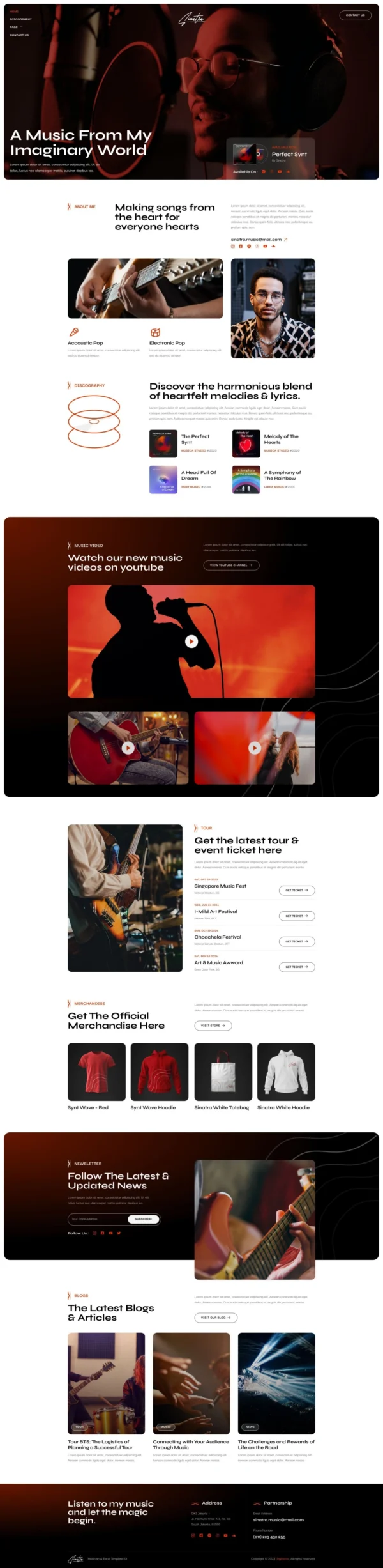 Sinatra – Musician & Band Website Design Package