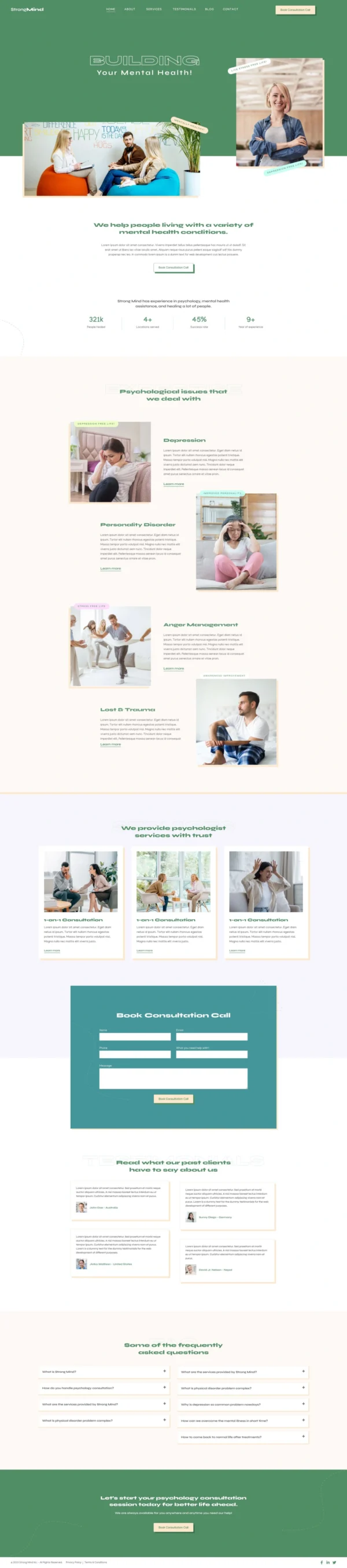 StrongMind - Mental Health & Psychologist Website Design Package