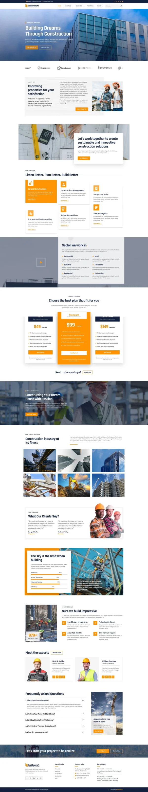 BuildinCraft- Construction & Building Website Design Package