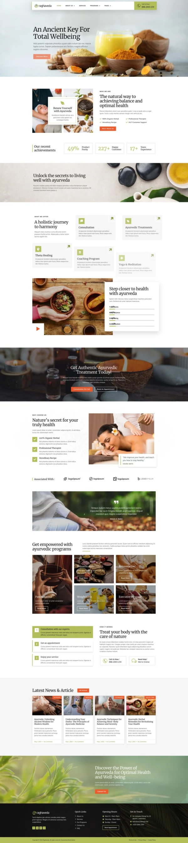 Raghaveda - Ayurveda Treatment & Spa Website Design Package