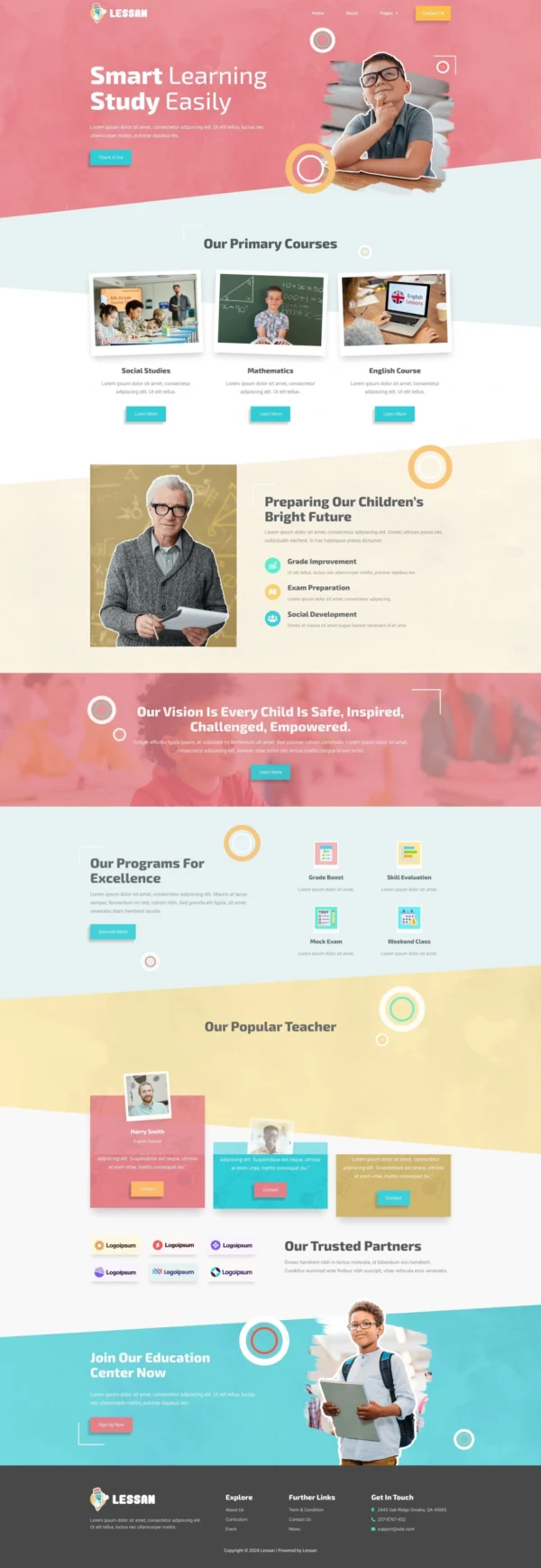 Lessan - Elementary School Tutoring Website Design Package