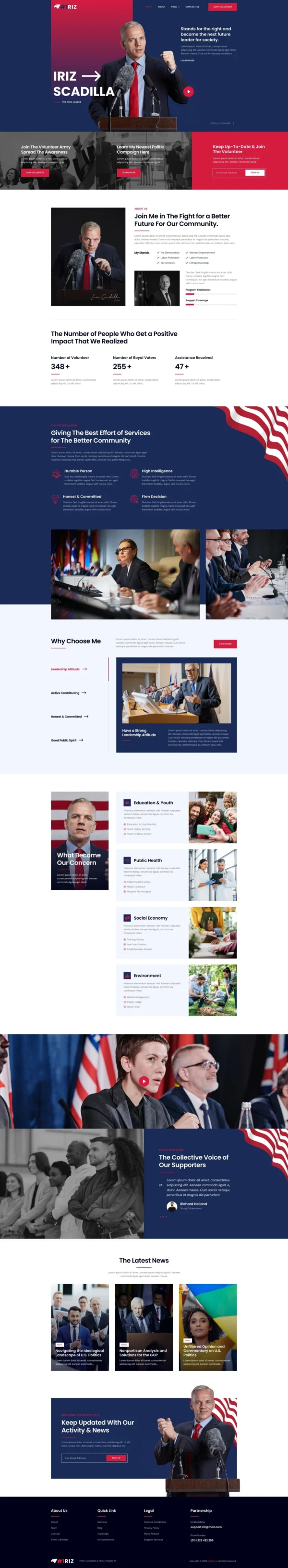 Iriz – Political Candidate & Party Website Design Package