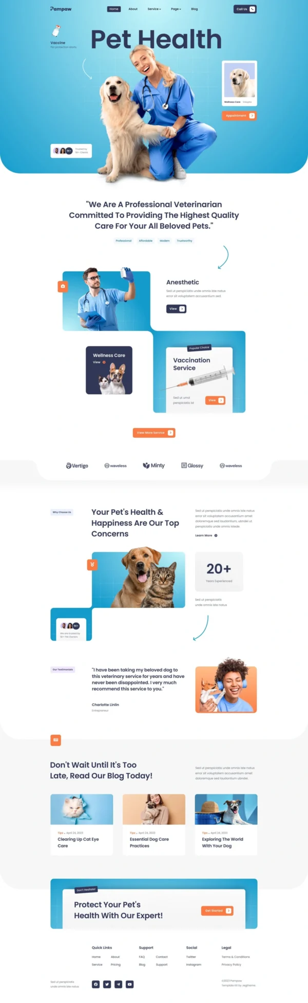 Pampaw – Veterinary & Pet Care Services Website Design Package