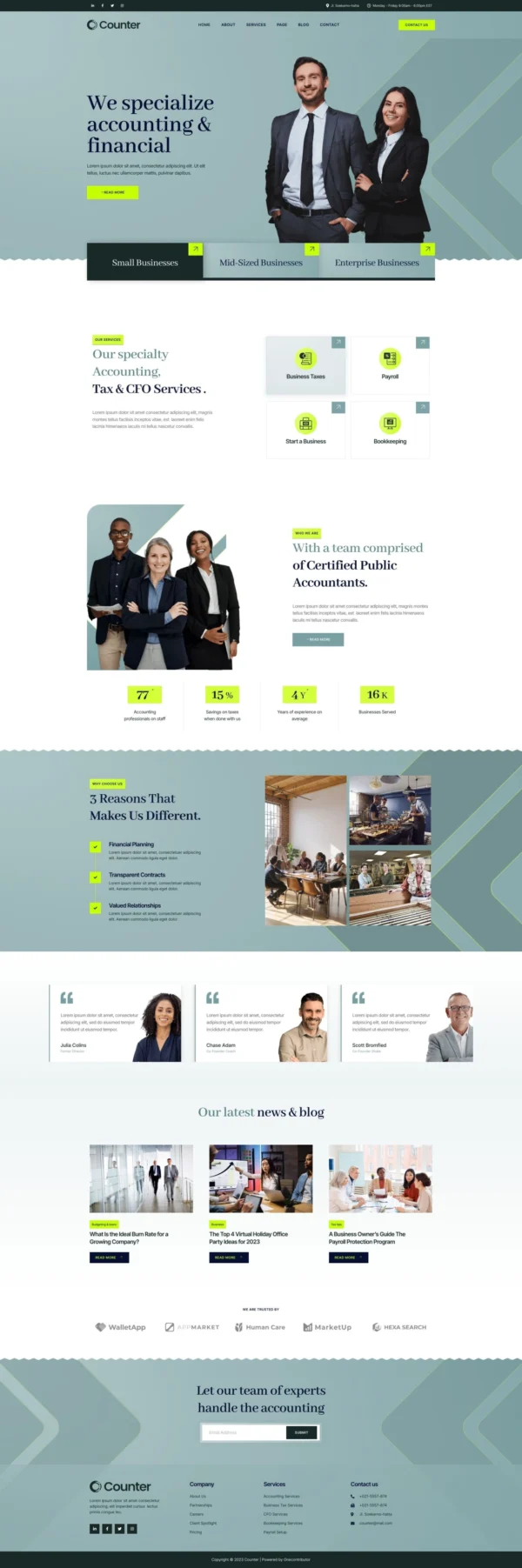 Counter - Accounting Firm Website Design Package