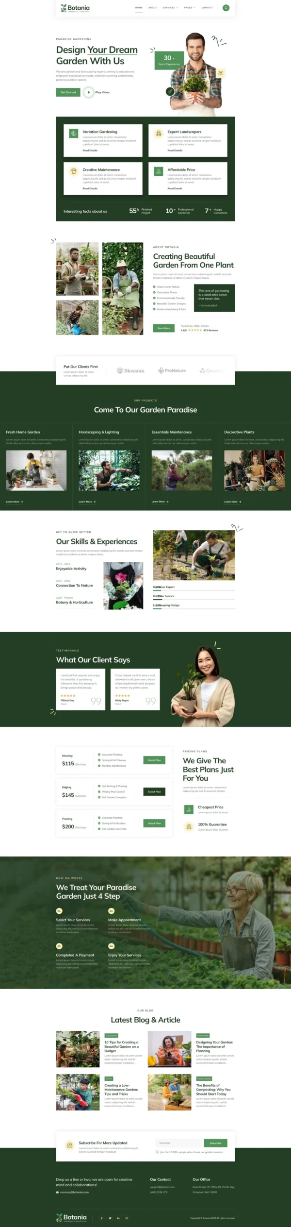 Botania – Gardening & Landscaping Website Design Package