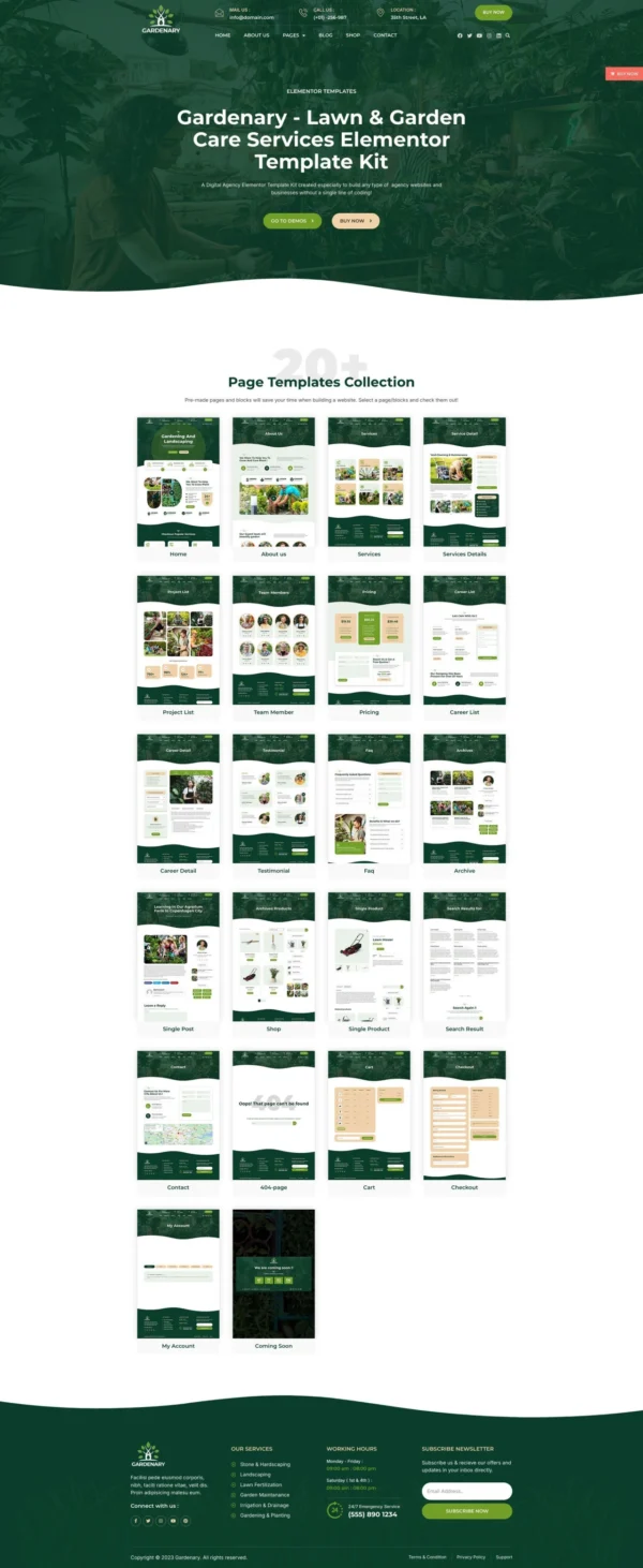 Gardenary - Lawn Garden Care Services Website Design Package