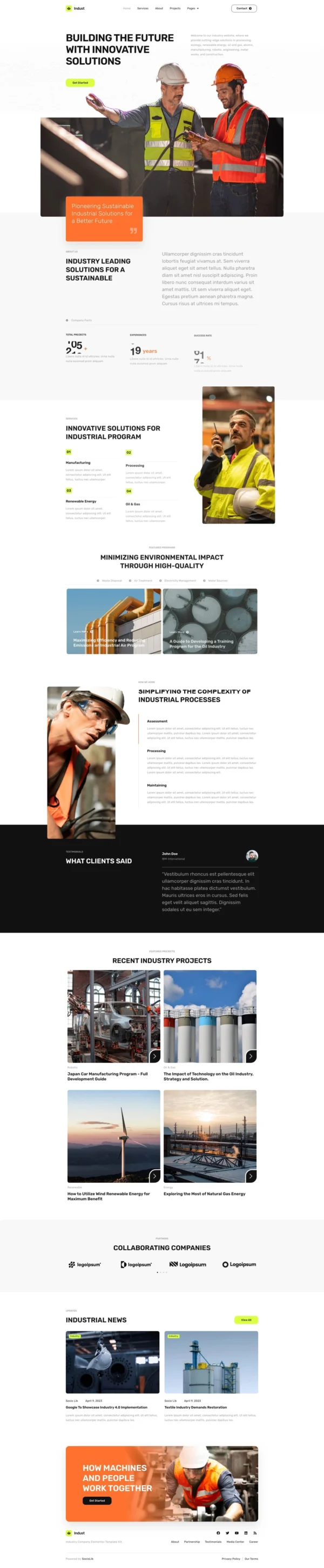Indust - Industry & Factory Website Design Package