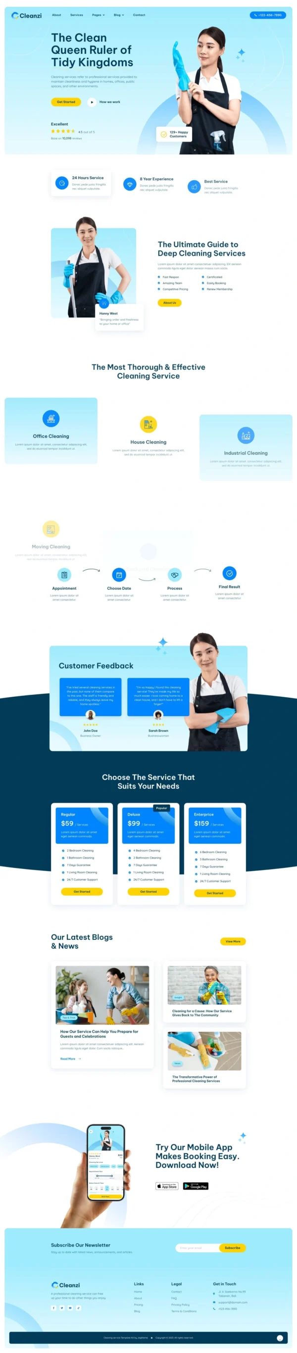 Cleanzi – Cleaning Services Website Design Package