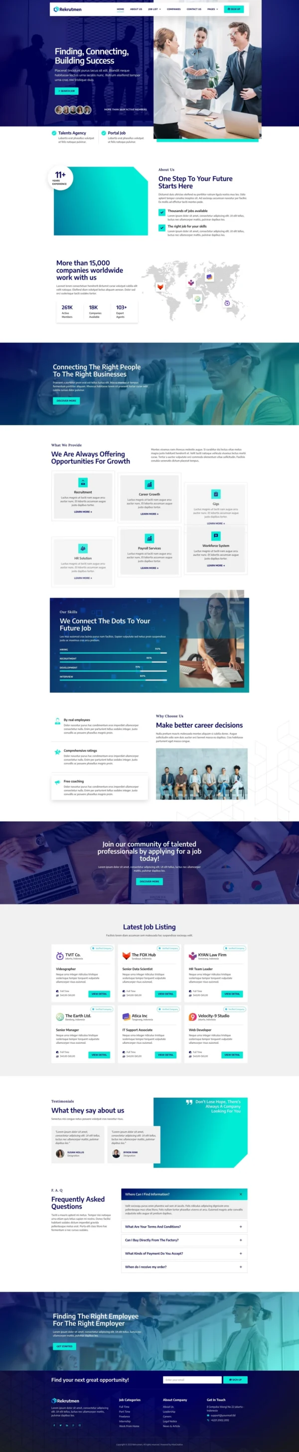 Rekrutmen - Human Resource & Recruitment Agency Website Design Package