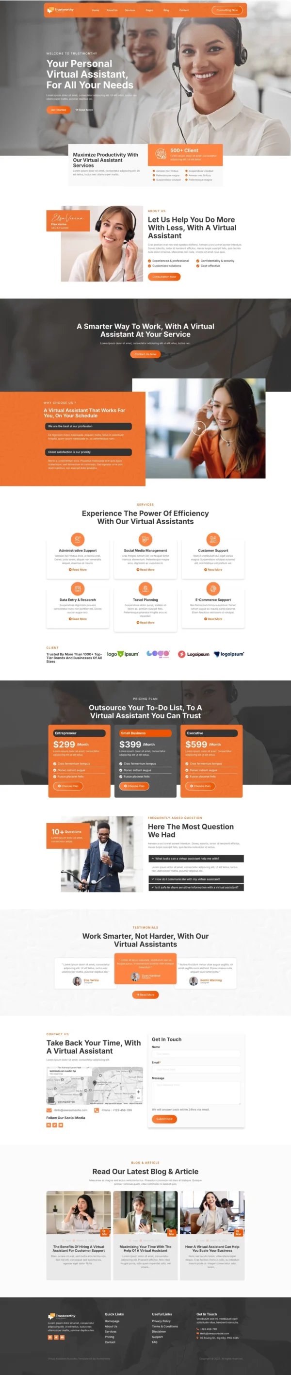 Trustworthy - Virtual Assistant Business Website Design Package