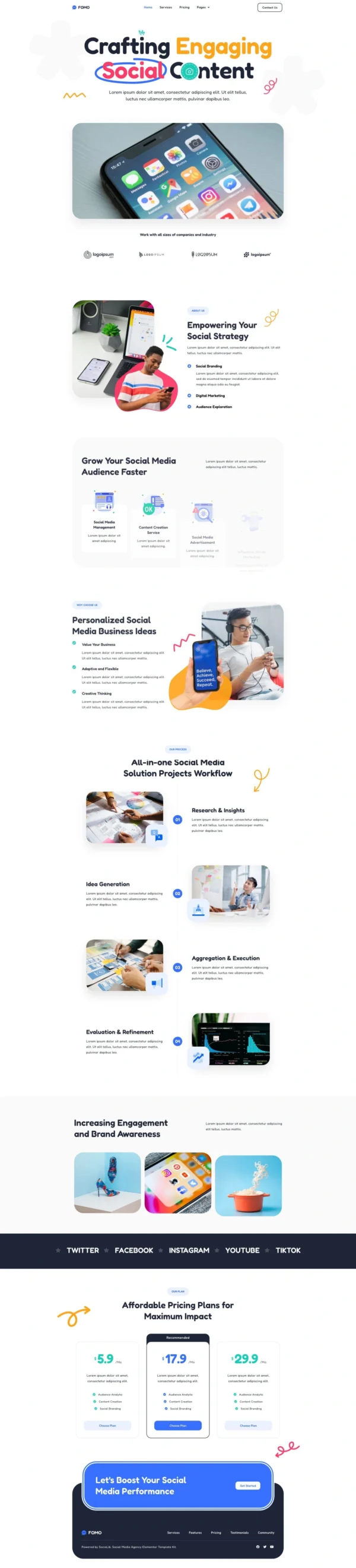 FOMO - Social Media Marketing Agency Website Design Package