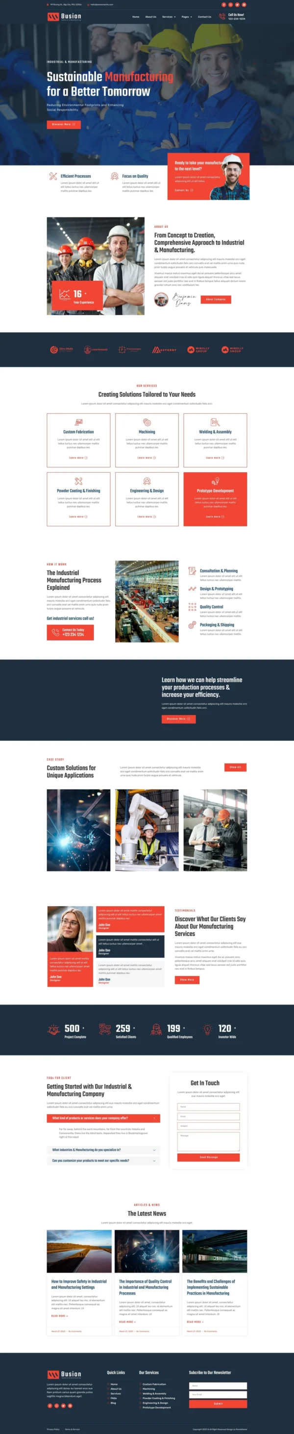 Busion - Industrial & Manufacturing Website Design Package