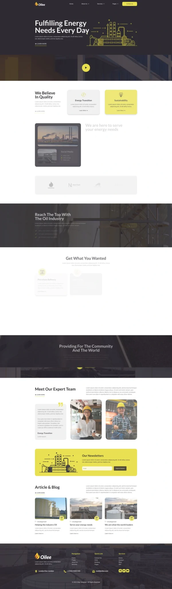 Oilee - Oil Company & Industrial Company Website Design Package