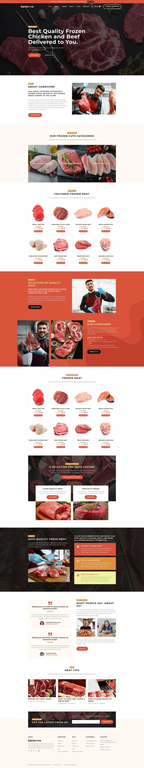 Carnivore - Meat Shop & Butchery Website Design Package