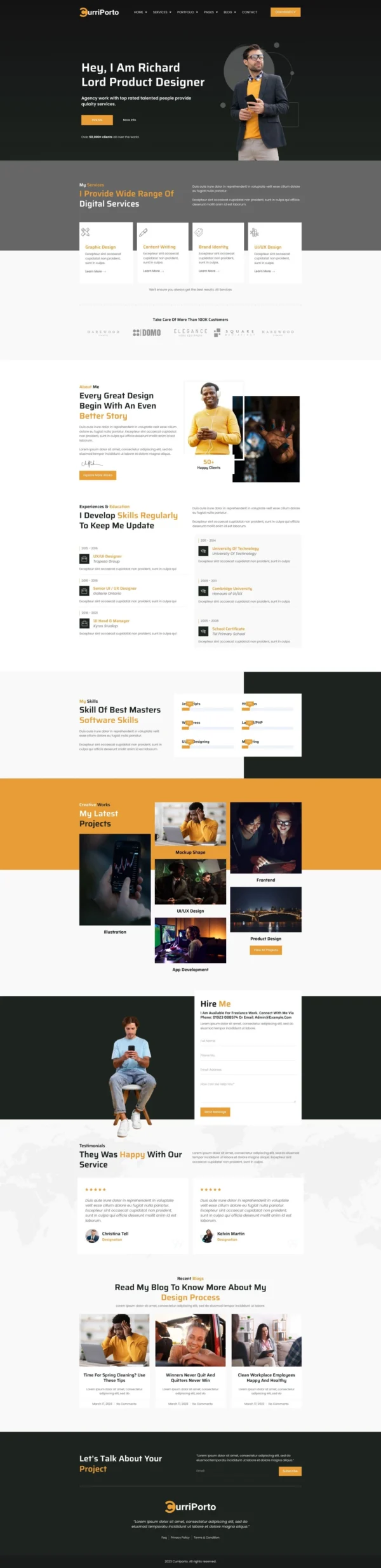 Curriporto - Creative Portfolio Website Design Package