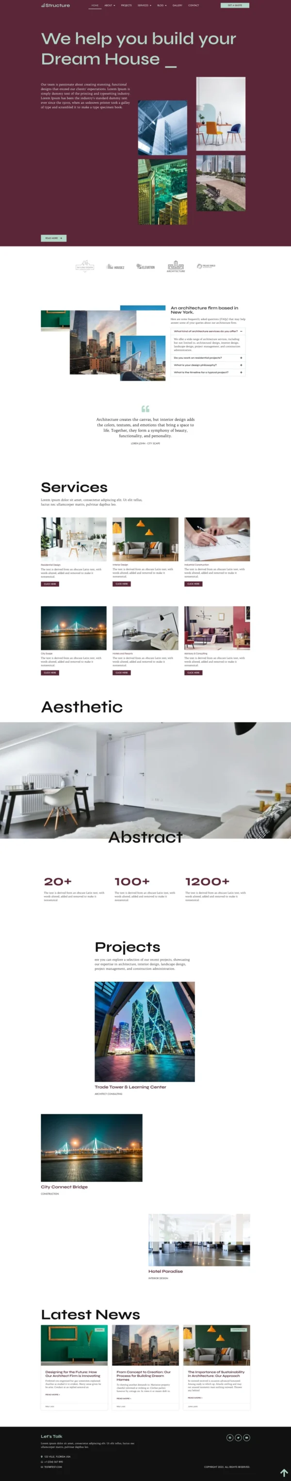 Structure - Architect Website Design Package