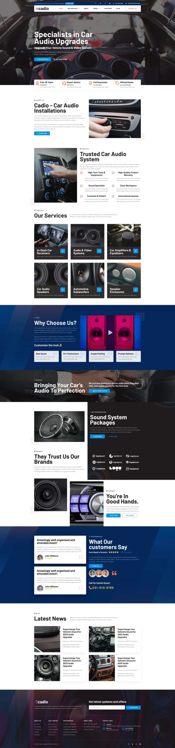 Cadio - Car Audio Workshop Website Design Package