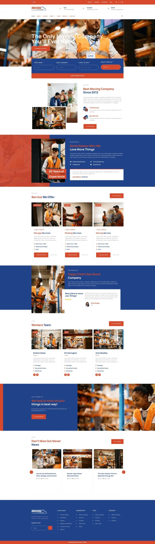 Movers - Moving Company Website Website Design Package