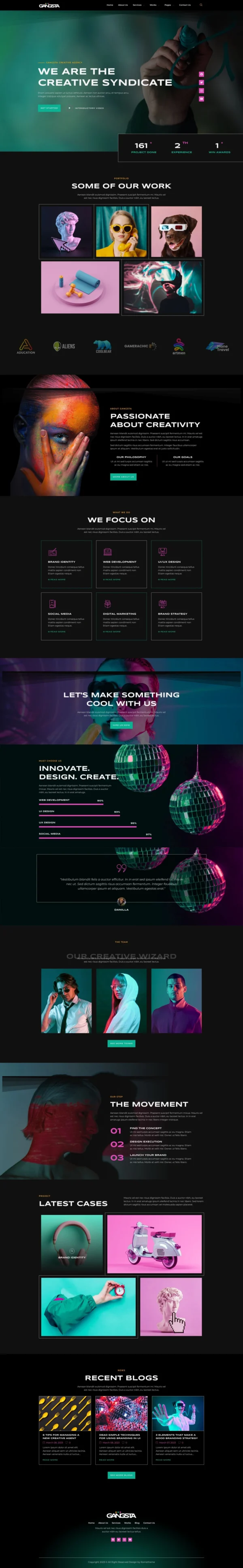Gangsta - Creative Agency & Portfolio Website Design Package
