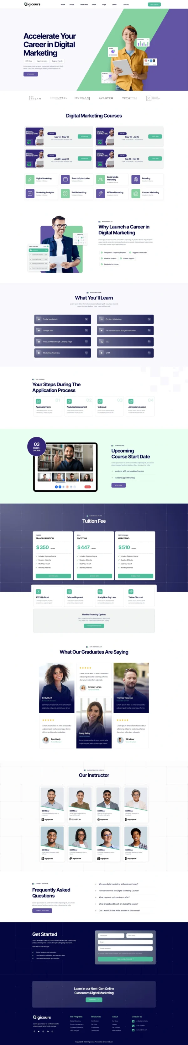 Digicours - Digital Marketing Online Course Website Design Package