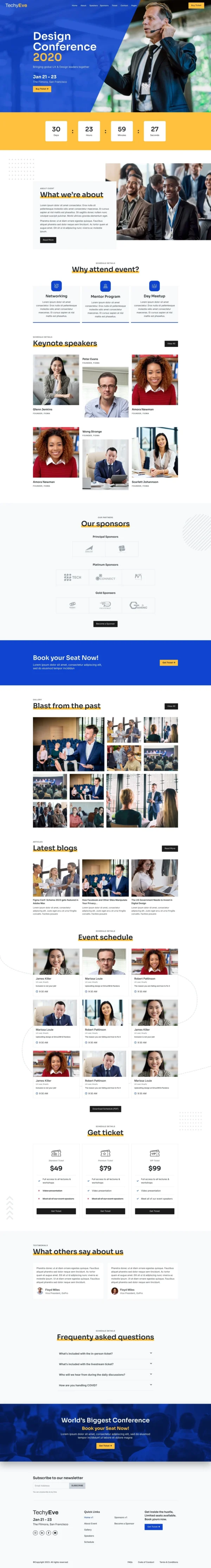 TechyEve - Event & Conference Website Design Package