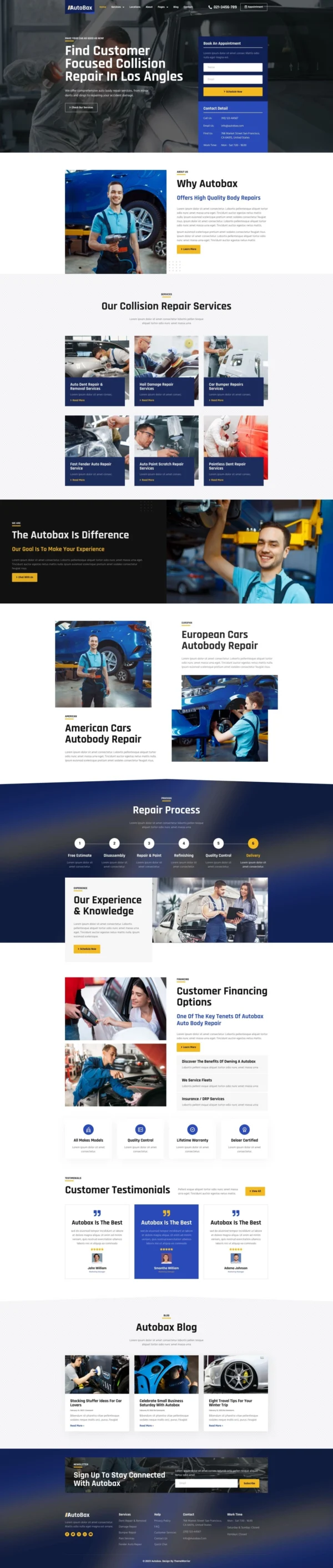 Autobax - Car Body Repair Shop Website Design Package