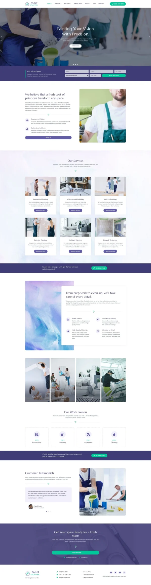 Paint Splatter - Painting & Renovation Services Website Design Package