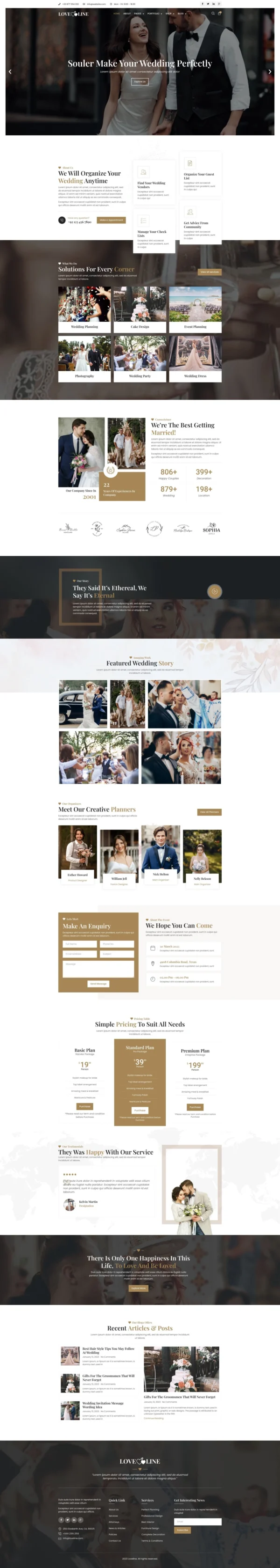 Loveline - Wedding & Wedding Planner Website Design Package