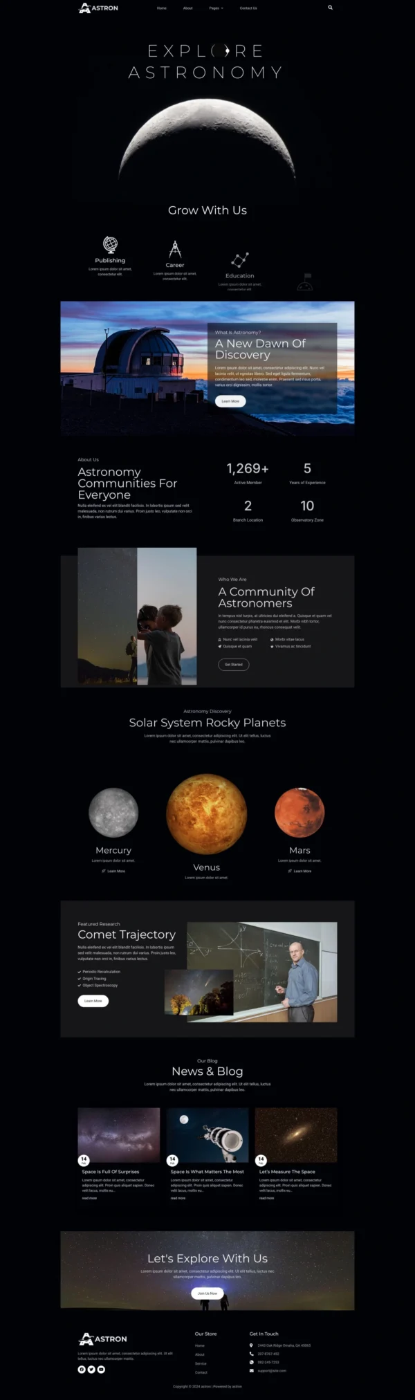 Astron - Astronomy Website Design Package