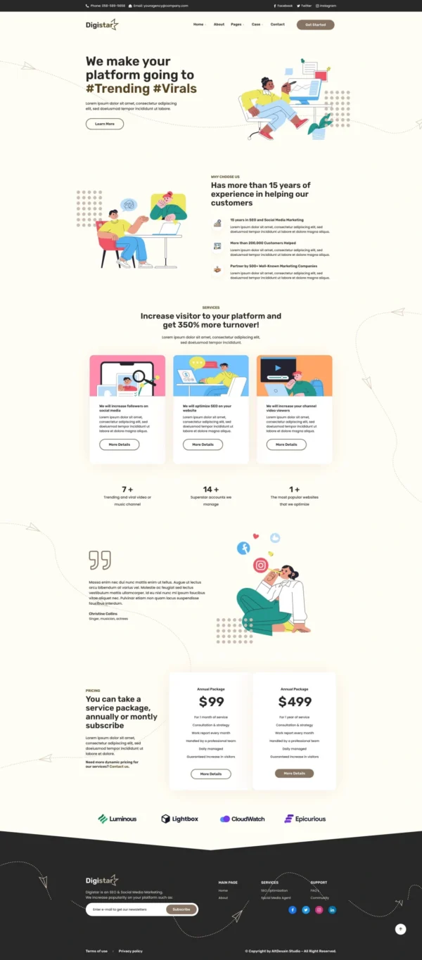 Digistar - SEO & Social Media Agency Elementor Templat Kit